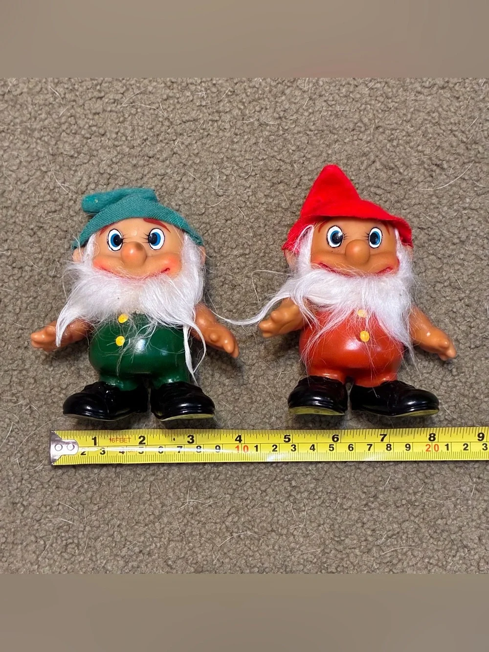Set Of 2 Vintage Elf Gnome Rubber Dwarf Japan Lot RARE